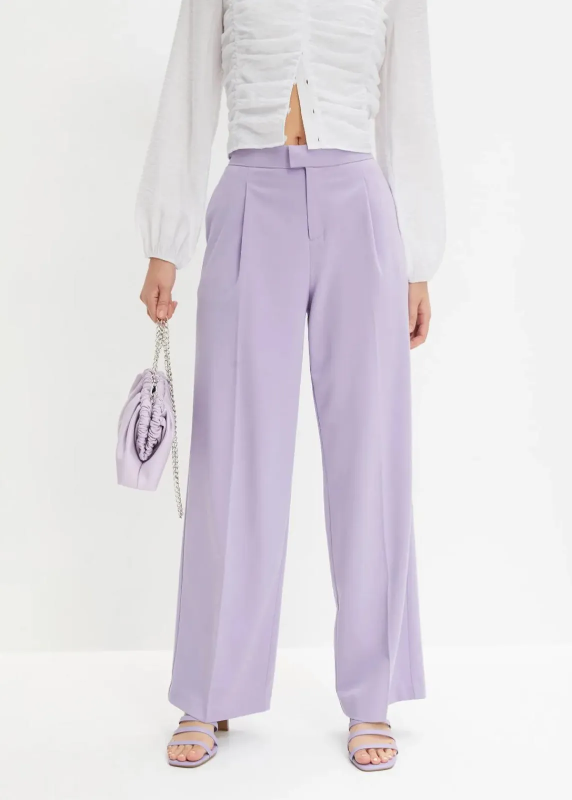 bonprix Nachhaltigere Materialien|Hosen^Weite Bundfaltenhose hellviolett