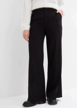 bonprix Bekleidung·Kleider^Weite Bundfaltenhose aus Viskosemix schwarz