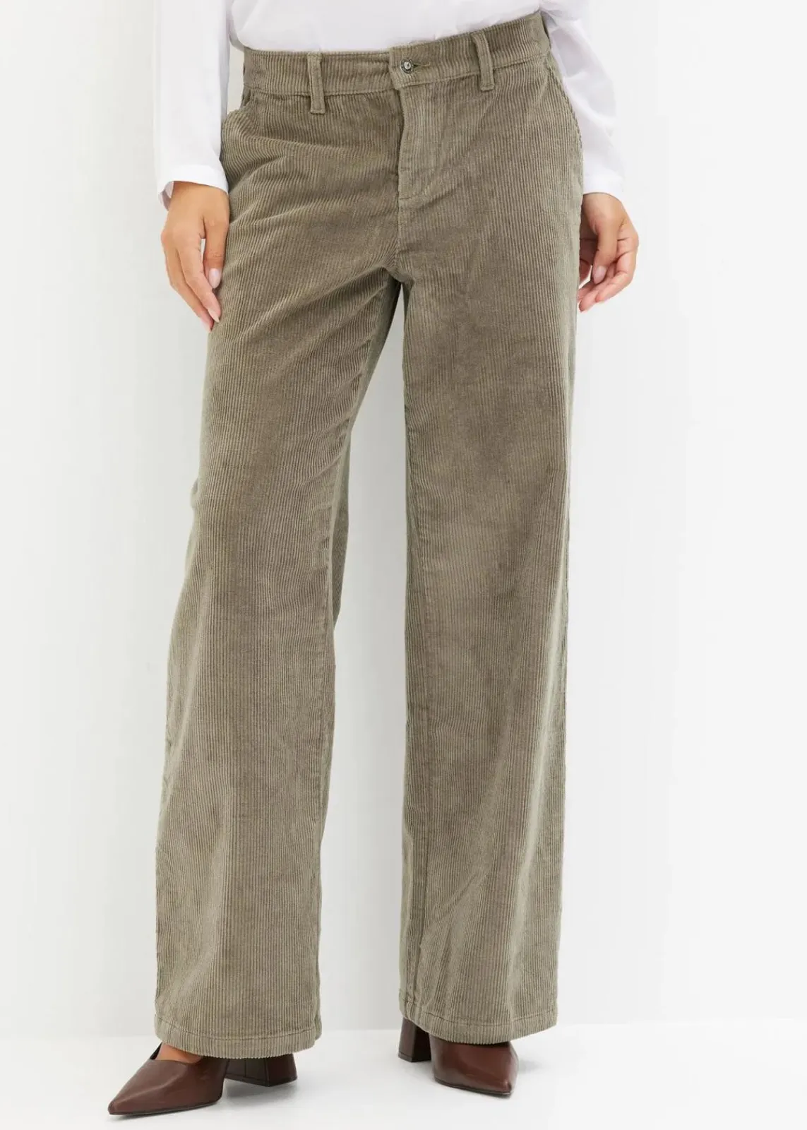 bonprix Hosen|Bekleidung·Kleider^Weite Cordhose raucholiv