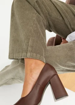 bonprix Hosen|Bekleidung·Kleider^Weite Cordhose raucholiv