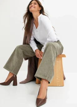 bonprix Hosen|Bekleidung·Kleider^Weite Cordhose raucholiv