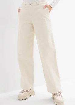 bonprix Bekleidung·Kleider|Hosen^Weite Cordhose perlweiß
