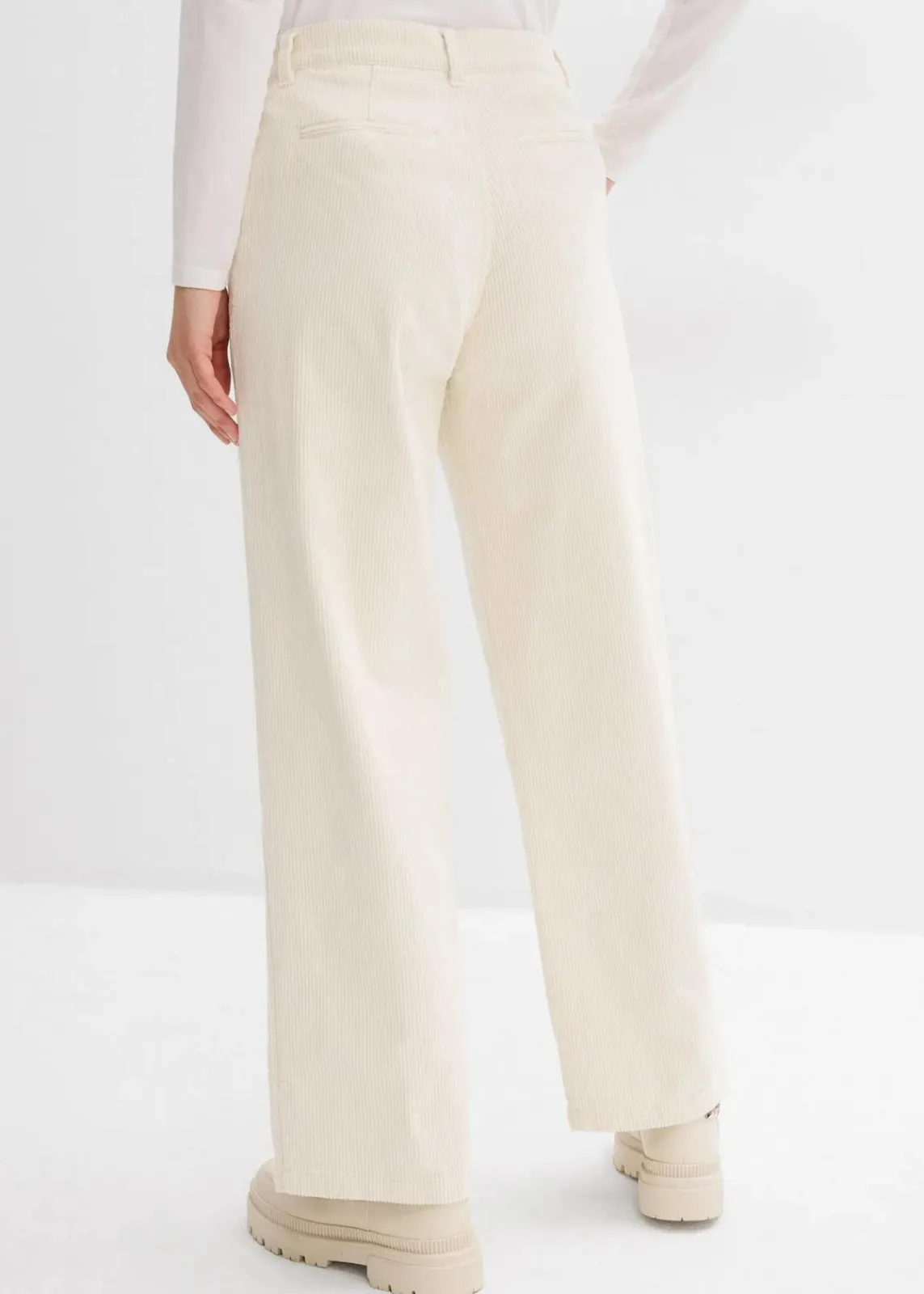 bonprix Bekleidung·Kleider|Hosen^Weite Cordhose perlweiß