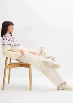 bonprix Bekleidung·Kleider|Hosen^Weite Cordhose perlweiß