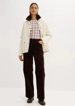bonprix Bekleidung·Kleider|Hosen^Weite Cordhose mit Bindegürtel dunkelbraun
