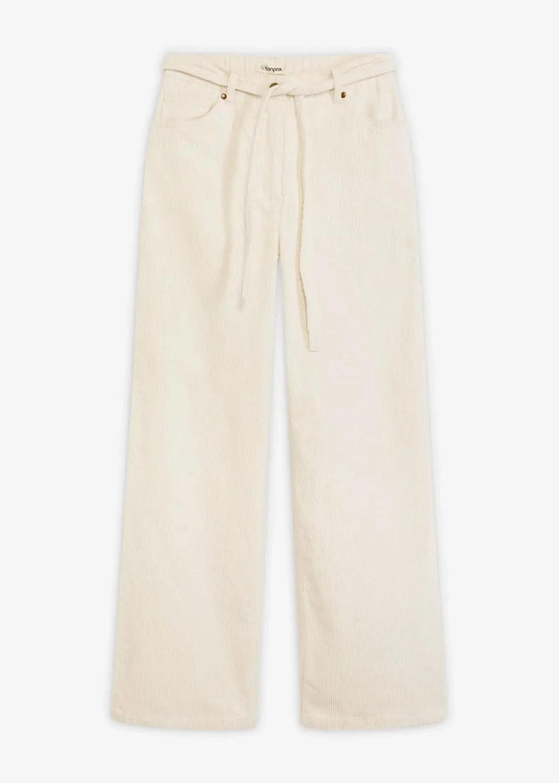 bonprix Hosen|Bekleidung·Kleider^Weite Cordhose mit Bindegürtel perlweiß
