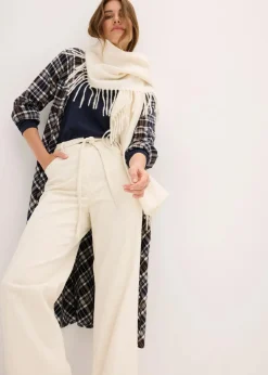 bonprix Hosen|Bekleidung·Kleider^Weite Cordhose mit Bindegürtel perlweiß