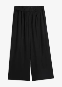 bonprix Bekleidung·Kleider|Hosen^Weite Culotte aus nachhaltiger Viskose schwarz