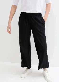 bonprix Bekleidung·Kleider|Hosen^Weite Culotte aus nachhaltiger Viskose schwarz