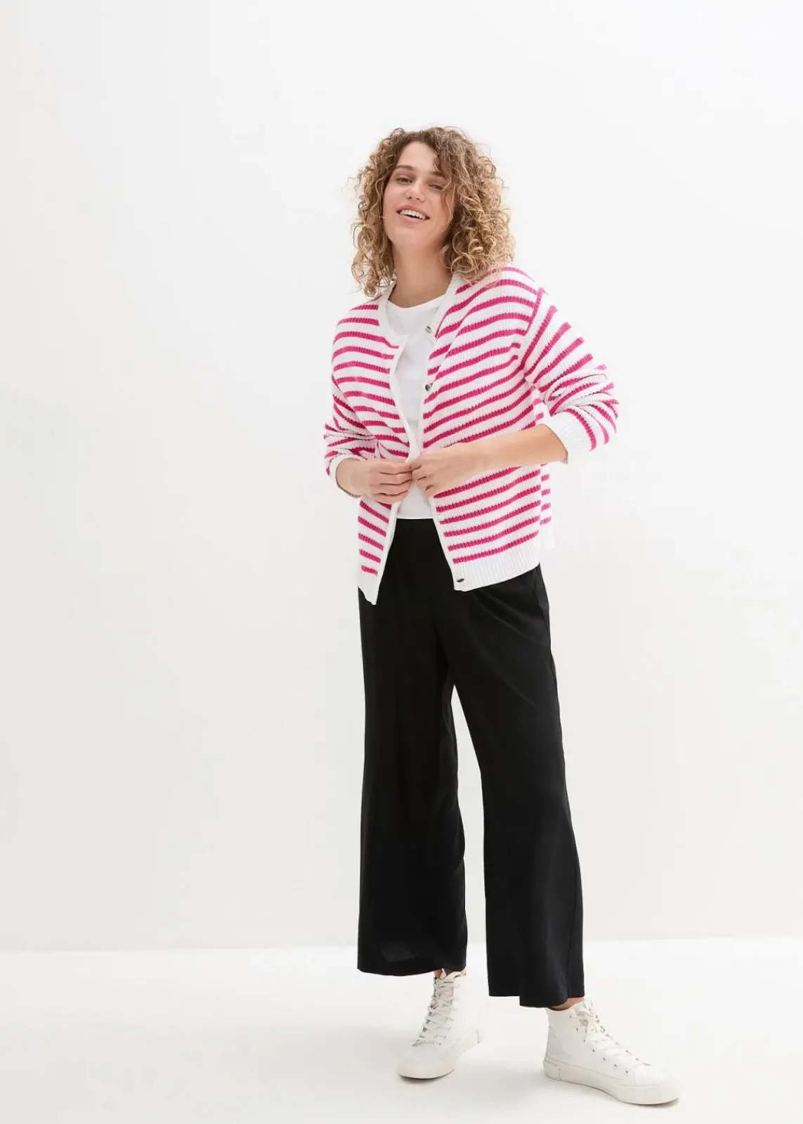 bonprix Bekleidung·Kleider|Hosen^Weite Culotte aus nachhaltiger Viskose schwarz