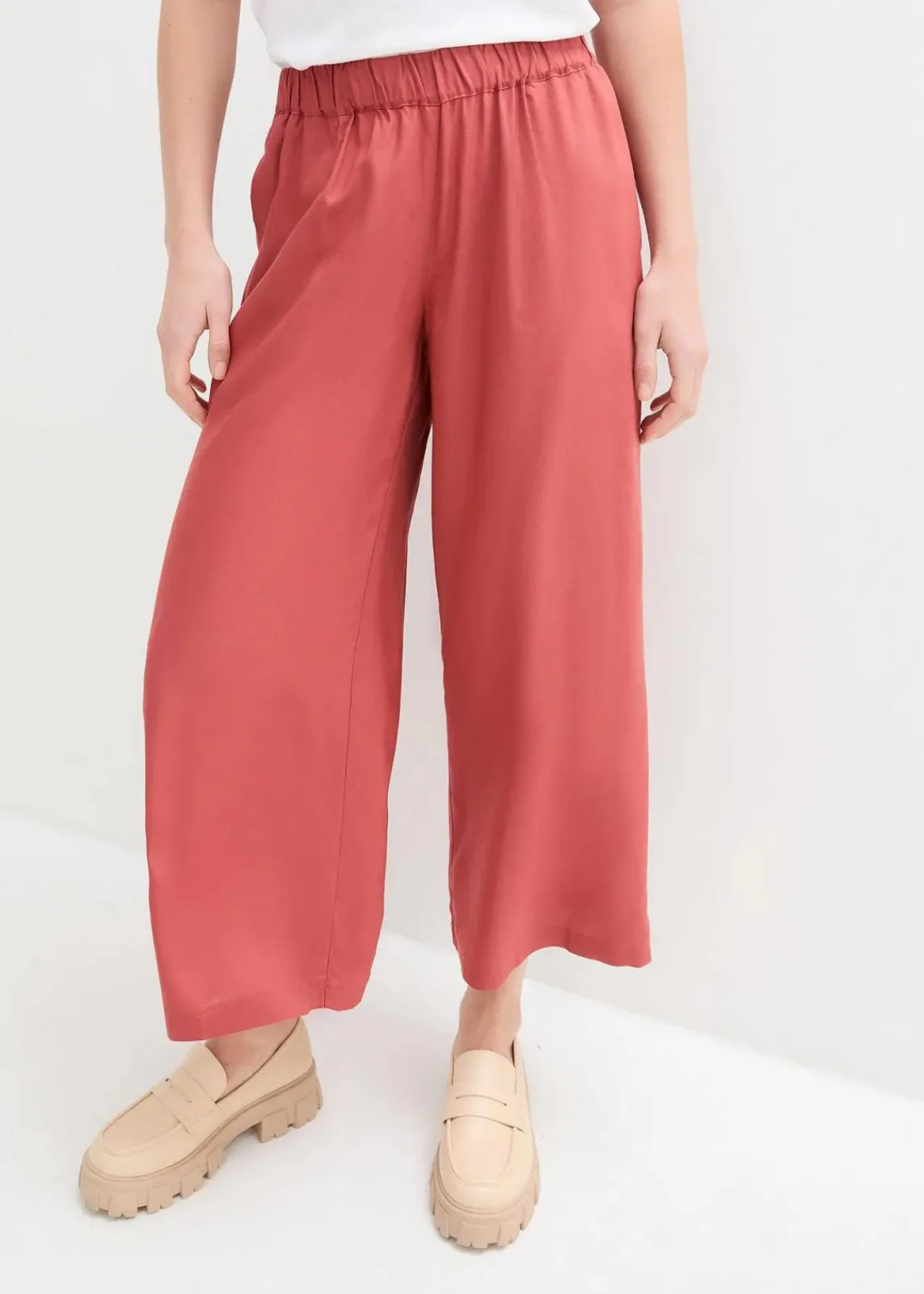 bonprix Nachhaltigere Materialien|Hosen^Weite Culotte aus nachhaltiger Viskose marsalabraun