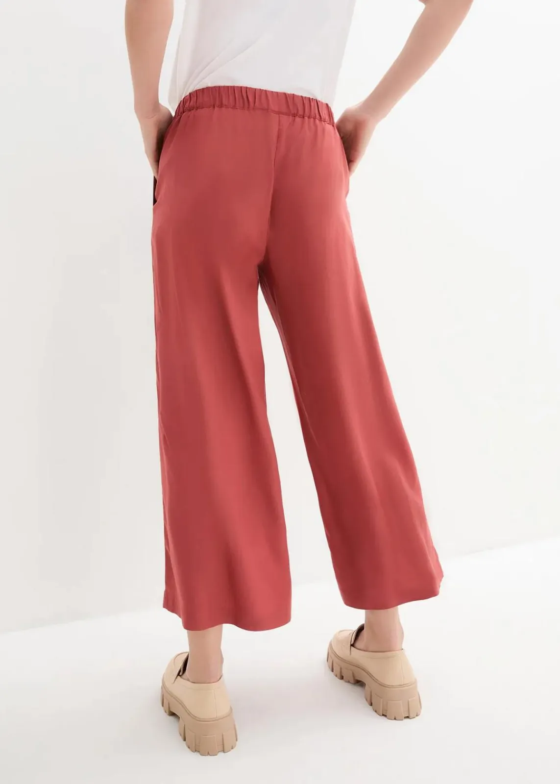 bonprix Nachhaltigere Materialien|Hosen^Weite Culotte aus nachhaltiger Viskose marsalabraun