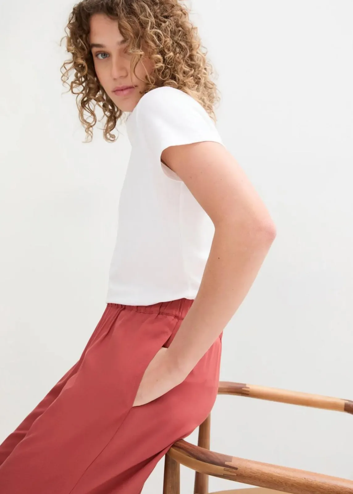 bonprix Nachhaltigere Materialien|Hosen^Weite Culotte aus nachhaltiger Viskose marsalabraun