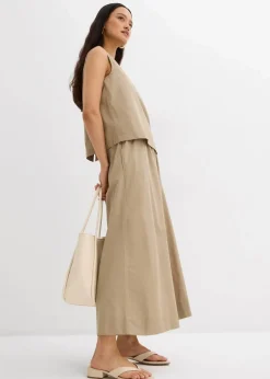 bonprix Bekleidung·Kleider|Zweiteiler & Sets^Weite Culotte aus reiner Baumwolle new khaki