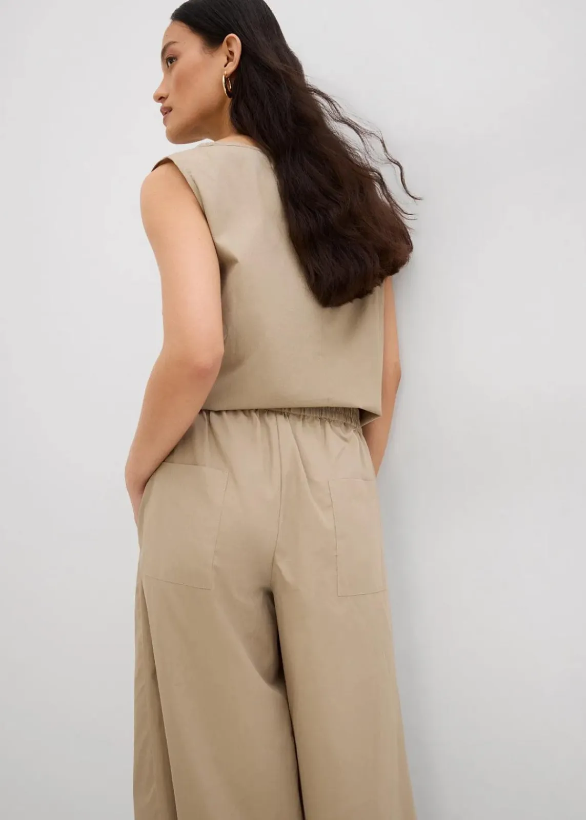 bonprix Bekleidung·Kleider|Zweiteiler & Sets^Weite Culotte aus reiner Baumwolle new khaki