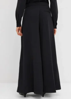 bonprix Bekleidung·Kleider|Hosen^Weite fließende Hose mit Komfortbund schwarz