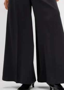 bonprix Bekleidung·Kleider|Hosen^Weite fließende Hose mit Komfortbund schwarz