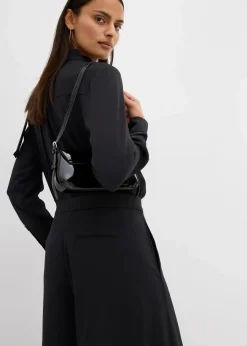 bonprix Bekleidung·Kleider|Hosen^Weite fließende Hose mit Komfortbund schwarz