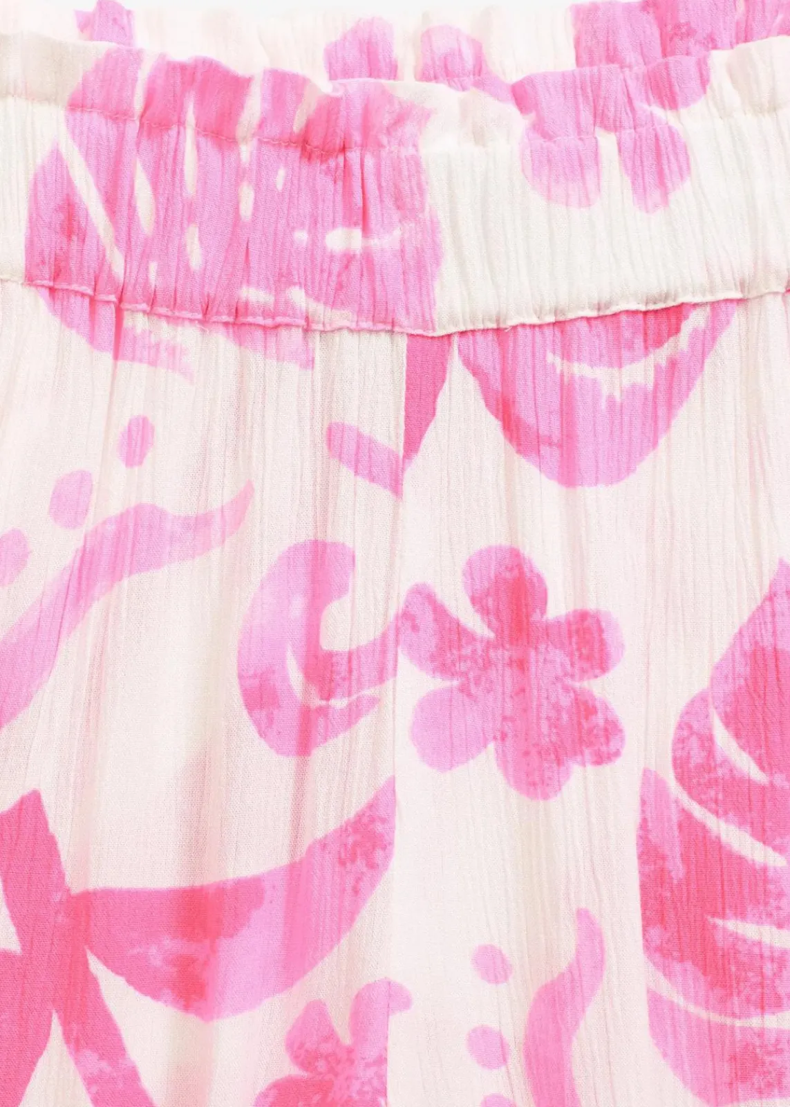bonprix Nachhaltigere Materialien|Hosen^Weite Hose aus strukturierter Viskose weiß/fuchsia floral