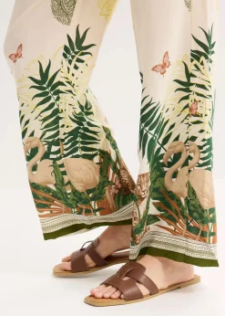 bonprix Bekleidung·Kleider|Hosen^Weite Hose aus Viskose mit Bordürenprint cremeweiß bedruckt