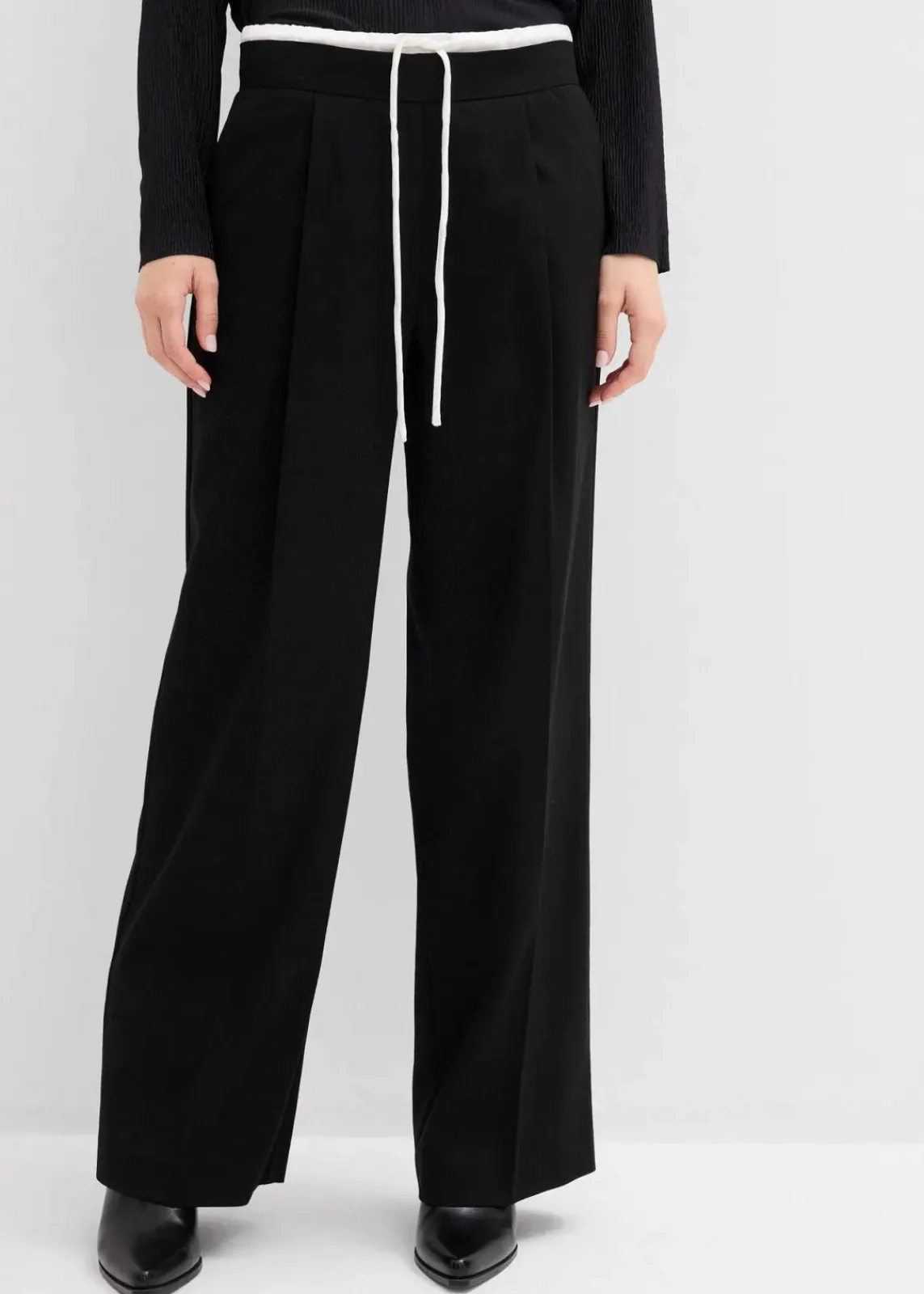 bonprix Hosen|Bekleidung·Kleider^Weite Hose aus Viskose-Mix schwarz