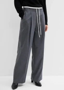 bonprix Bekleidung·Kleider|Hosen^Weite Hose aus Viskose-Mix anthrazit meliert