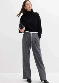 bonprix Bekleidung·Kleider|Hosen^Weite Hose aus Viskose-Mix anthrazit meliert