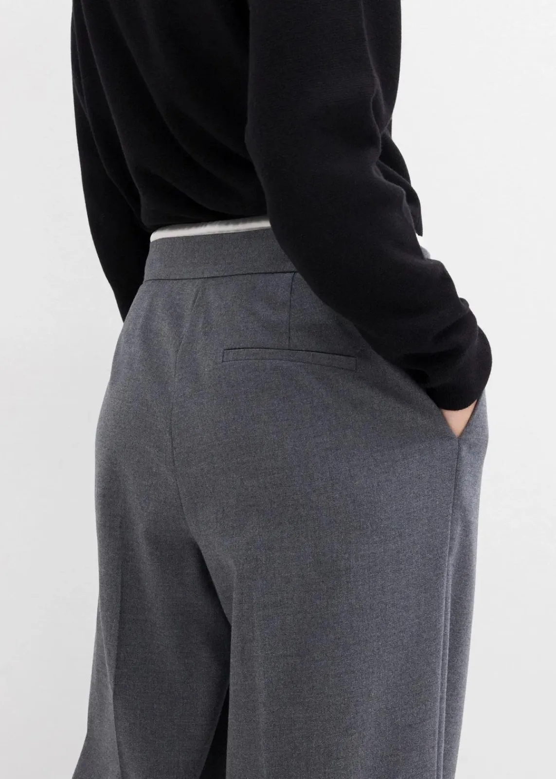 bonprix Bekleidung·Kleider|Hosen^Weite Hose aus Viskose-Mix anthrazit meliert