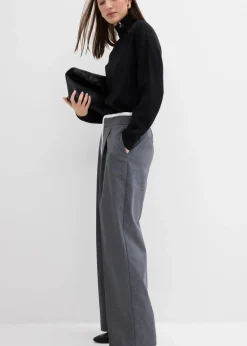 bonprix Bekleidung·Kleider|Hosen^Weite Hose aus Viskose-Mix anthrazit meliert