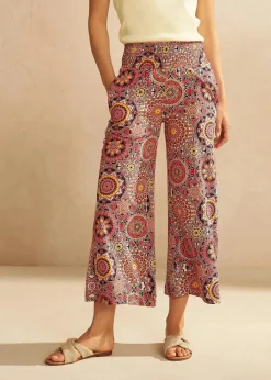 bonprix Bekleidung·Kleider|Hosen^Weite Jersey-Culotte mit breitem Smockbund, 7/8-Länge abendrot paisley