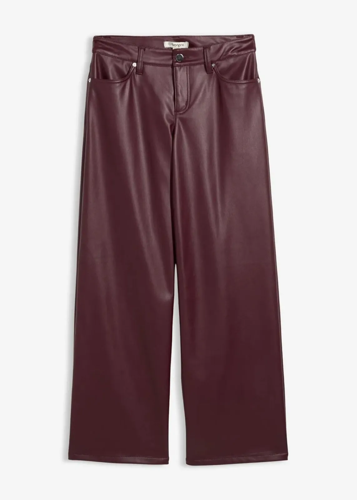 bonprix Bekleidung·Kleider|Hosen^Weite Lederimitat-Hose weinrot