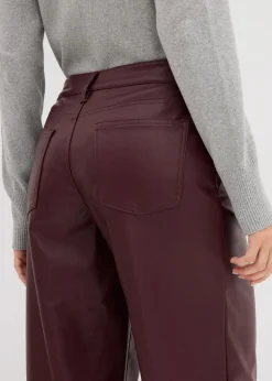 bonprix Bekleidung·Kleider|Hosen^Weite Lederimitat-Hose weinrot