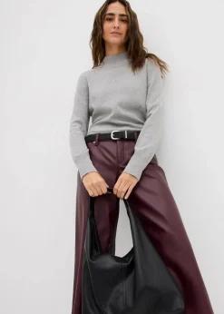 bonprix Bekleidung·Kleider|Hosen^Weite Lederimitat-Hose weinrot