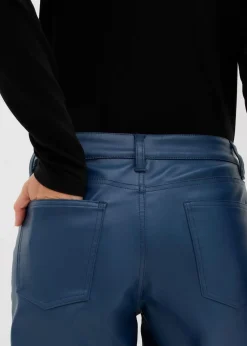 bonprix Nachhaltigere Materialien|Hosen^Weite Lederimitat-Hose tiefblau