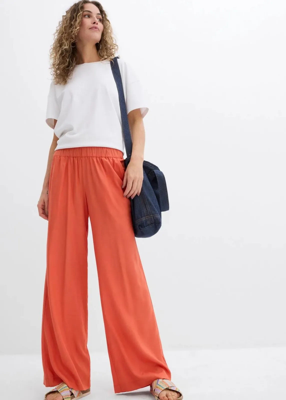 bonprix Bekleidung·Kleider|Hosen^Weite Palazzo-Hose mit Bequembund zimtrot