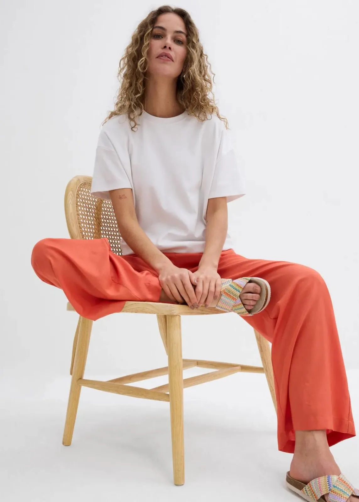 bonprix Bekleidung·Kleider|Hosen^Weite Palazzo-Hose mit Bequembund zimtrot