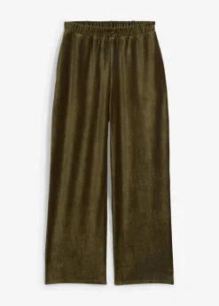 bonprix Bekleidung·Kleider|Hosen^Weite Schlupfhose in Cordoptik dunkeloliv