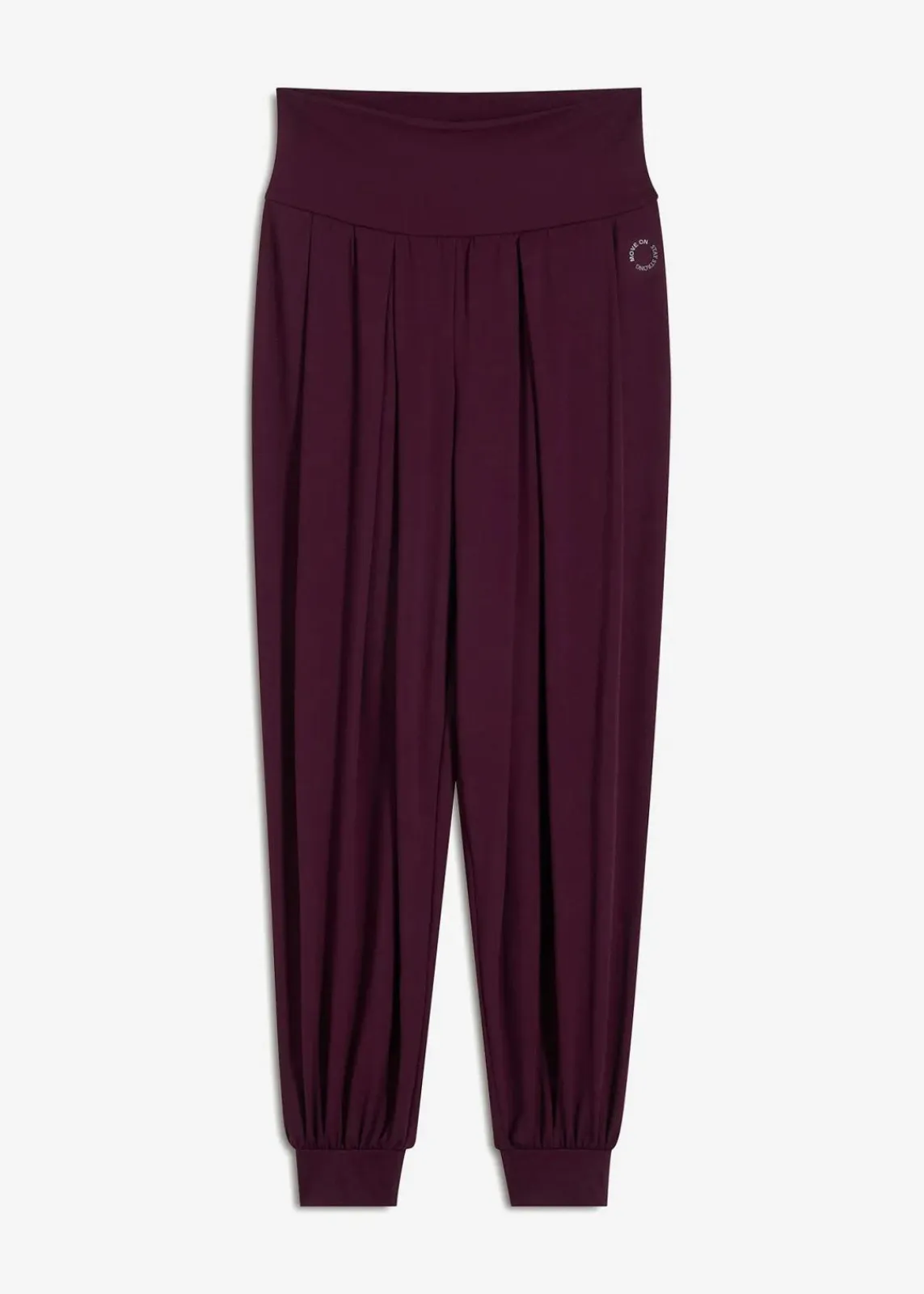bonprix Hosen|Sportbekleidung^Weite Sporthose mit umklappbaren Bund holunderbeere