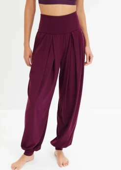 bonprix Hosen|Sportbekleidung^Weite Sporthose mit umklappbaren Bund holunderbeere
