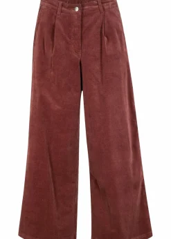 bonprix Hosen|Bekleidung·Kleider^Weite Stretchcord-Culotte mit High-Waist-Bequembund, 7/8-Länge kaffeebraun