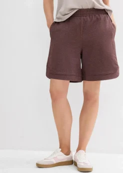 bonprix Bekleidung·Outdoorbekleidung|Bekleidung·Kleider^Weite Sweat-Shorts aus Baumwoll-Mix terrabraun meliert