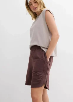 bonprix Bekleidung·Outdoorbekleidung|Bekleidung·Kleider^Weite Sweat-Shorts aus Baumwoll-Mix terrabraun meliert