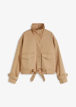 bonprix Bekleidung·Hosen|Jacken & Mäntel^Weite Twill-Jacke mit aufgesetzten Taschen latte macchiato