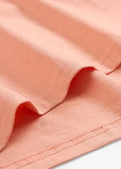 bonprix Bekleidung·Röcke|Basics^Weites Long-Shirt mit V-Ausschnitt, Kurzarm (5er Pack) hellkoralle + hummer + hellblau + azurblau + weiß