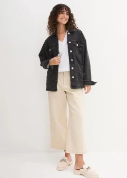 bonprix Shirts & Tops|Basics^Weites Long-Shirt mit V-Ausschnitt, Kurzarm (5er Pack) schwarz + schwarz + schwarz + weiß + weiß