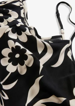 bonprix Bekleidung·Pullover & Strickjacken|Kleider^weites Trägerkleid aus fließender Viskose schwarz bedruckt