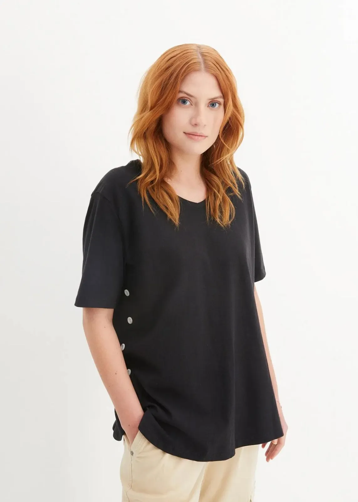 bonprix Shirts & Tops^Weites T-Shirt aus Bio-Baumwolle schwarz