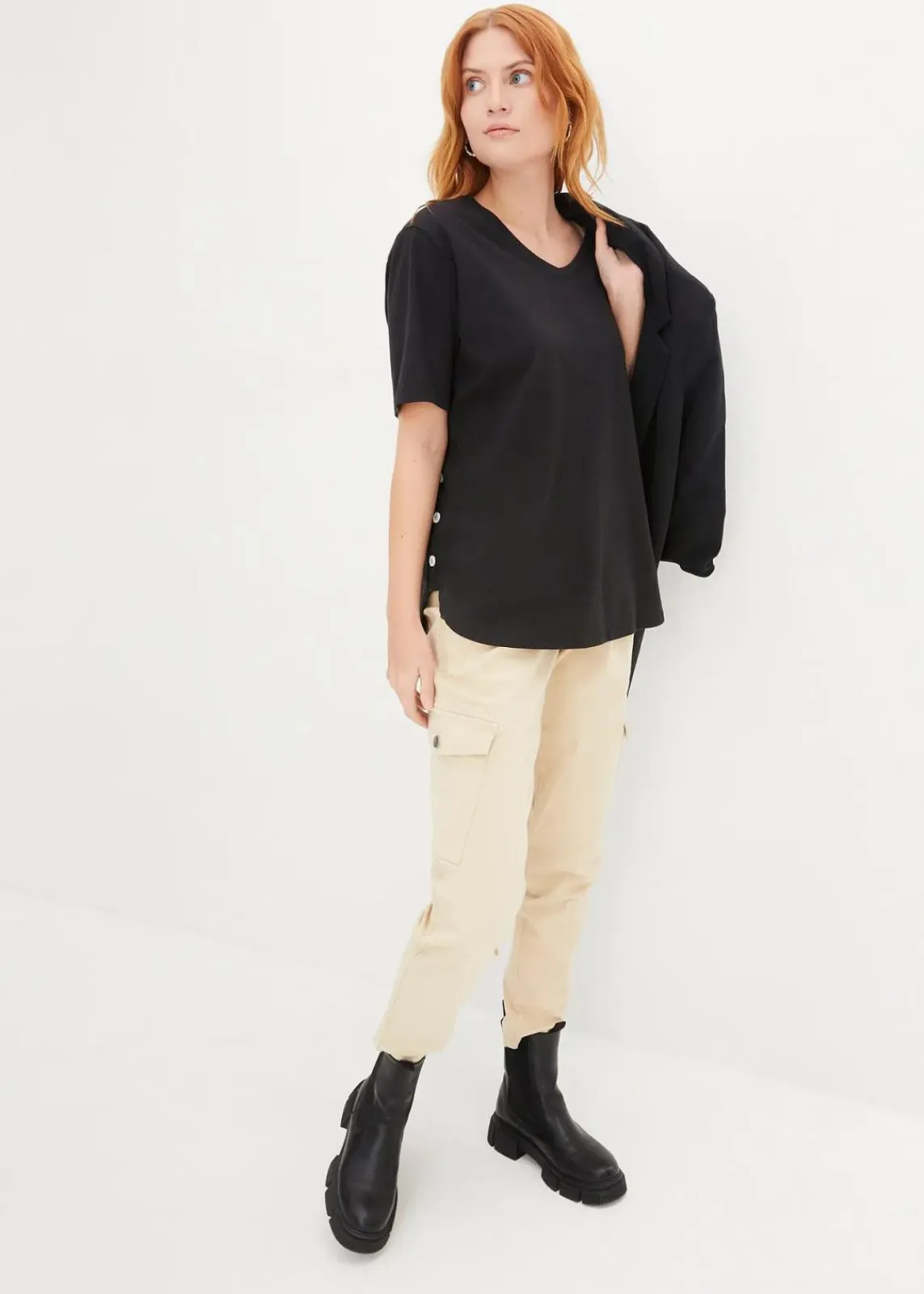 bonprix Shirts & Tops^Weites T-Shirt aus Bio-Baumwolle schwarz