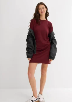 bonprix Kleider|Bekleidung·Pullover & Strickjacken^Weites T-Shirt Kleid ahornrot