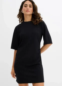bonprix Bekleidung·Pullover & Strickjacken|Kleider^Weites T-Shirt Kleid schwarz